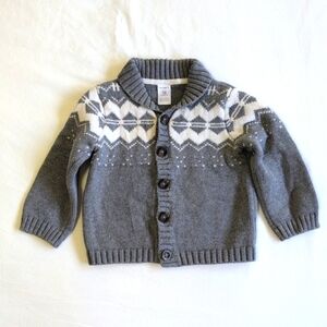 carter's nordic style cotton knit shawl collar cardigan sweater 18 months baby